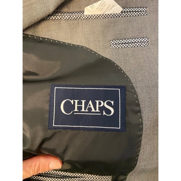 Chaps gray suit DB vented light gray 42 regular coat 36x30 pants NEW - Picture 9 of 9